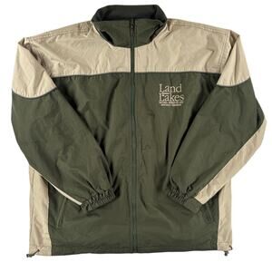 Land Between the Lakes Windbreaker Jacket - Green Tan - Size Unknown SEE DESC